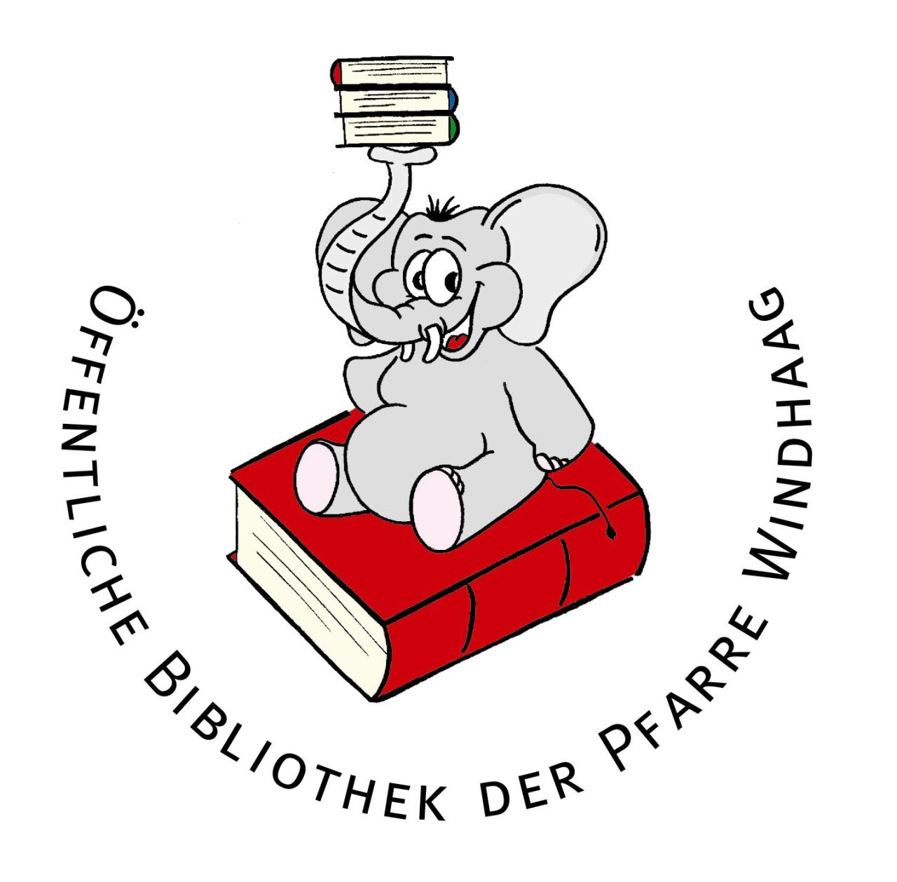 Elefant auf rotem Buch sitzend